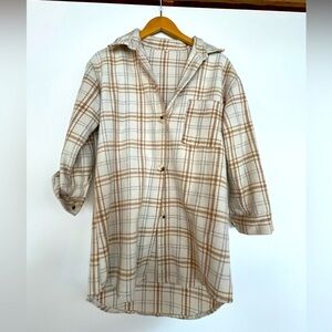 Plaid flannel shirt jacket